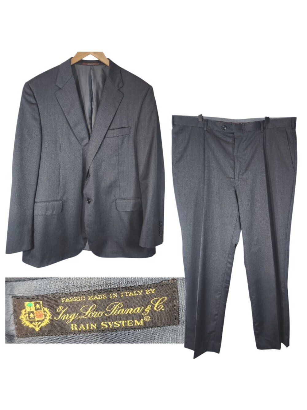 Hickey Freeman Loro Piana Wool Suit